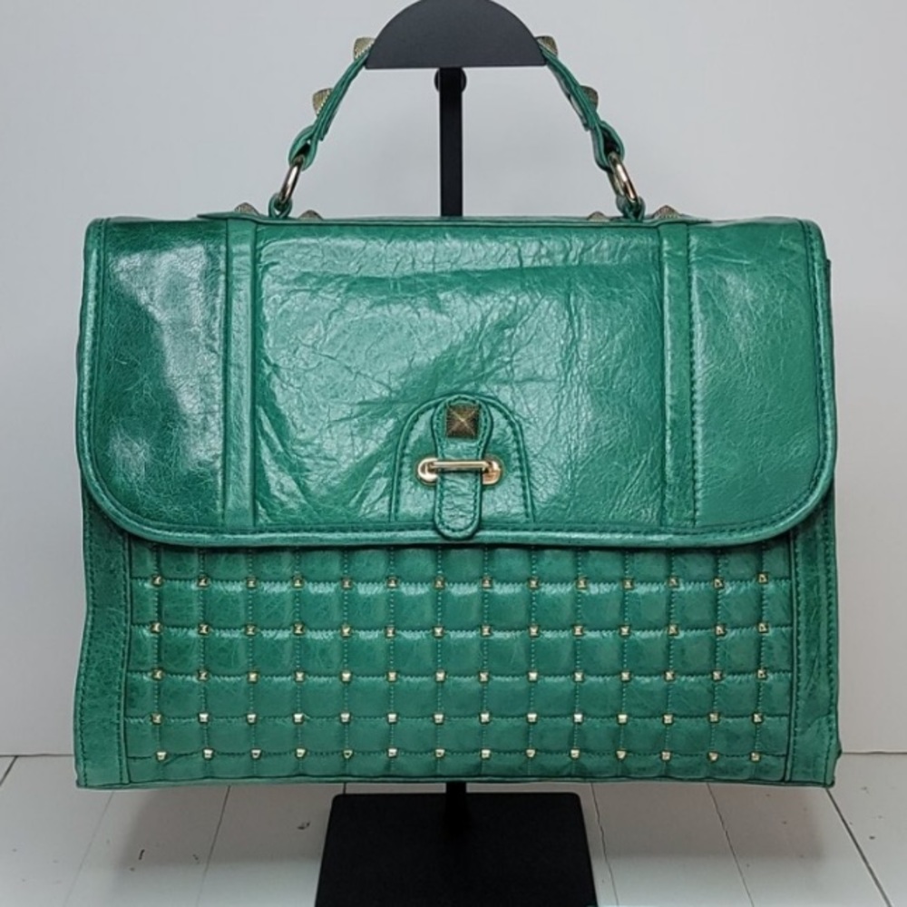 Rebecca Minkoff - green and gold hardware bag